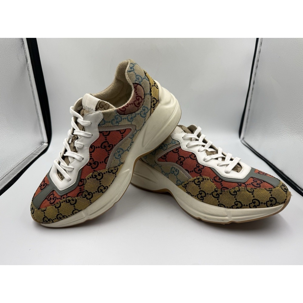 Gucci Rhyton GG Sneakers US 11.5‎ Multi Monogram Canvas Low Top Runners